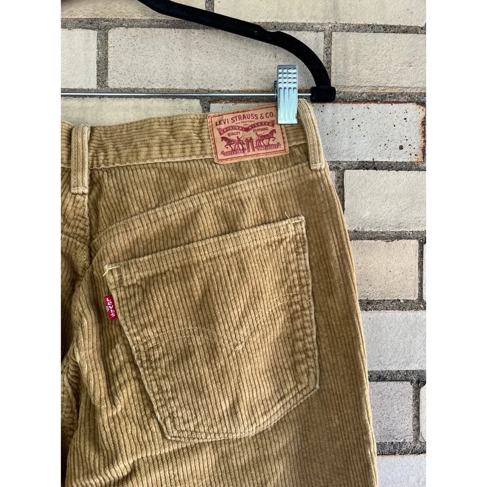 Levis Tan Corduroy Pants Straight Leg Men's W29 L30 Brown Trousers 29x30